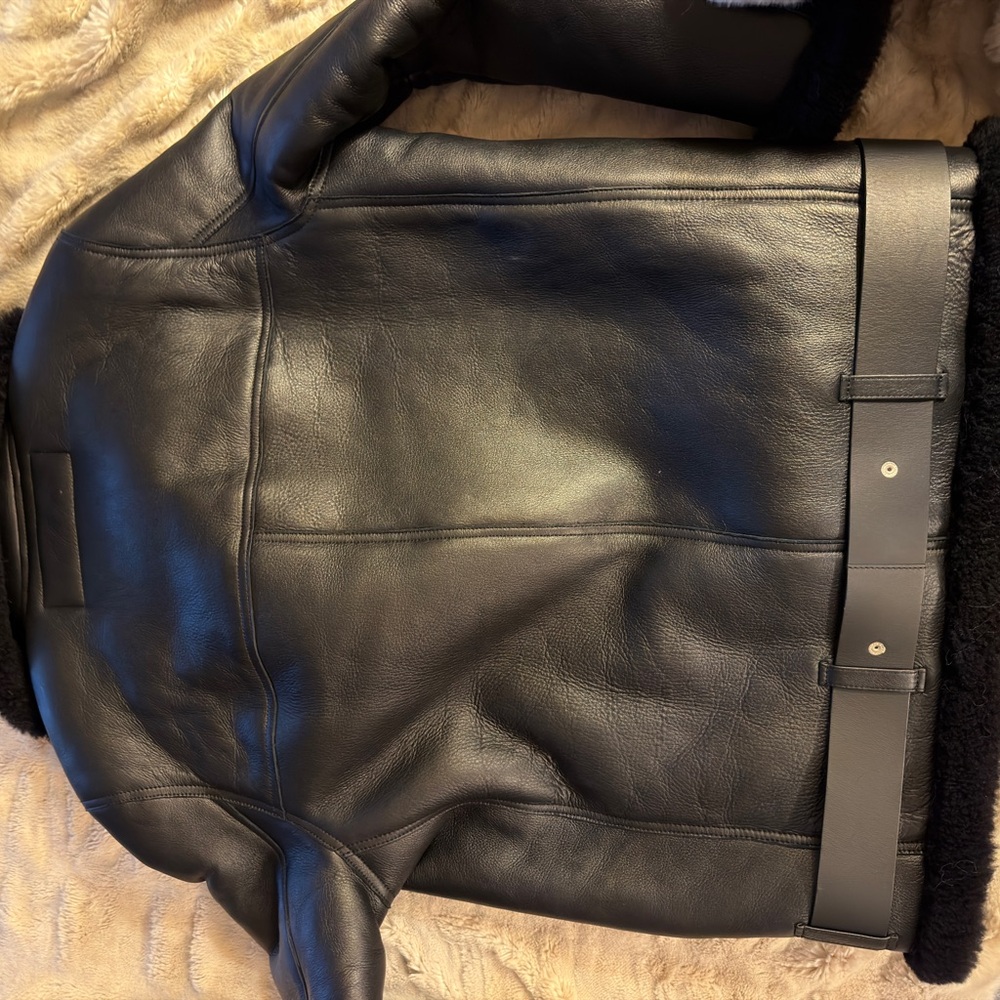 Acne Velocite Black Shearling Jacket Size 34. - Picture 11 of 15